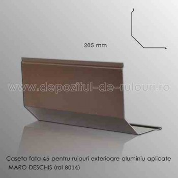 Casete rulouri exterioare aluminiu aplicate fata 205mm maro deschis ral 8014