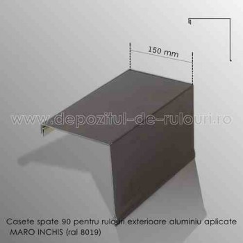 Casete rulouri exterioare aluminiu aplicate spate 150mm maro inchis ral 8019