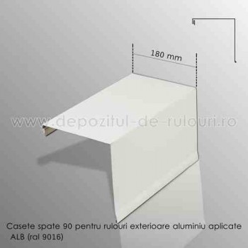 Casete rulouri exterioare aluminiu aplicate spate 180mm alb ral 9016 