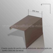 Casete rulouri exterioare aluminiu aplicate spate 205mm maro deschis ral 8014