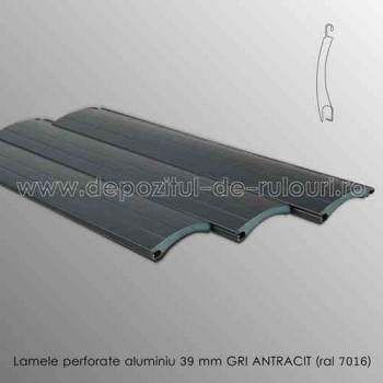Lamele rulouri exterioare aluminiu 39 mm perforate gri antracit ral 7016