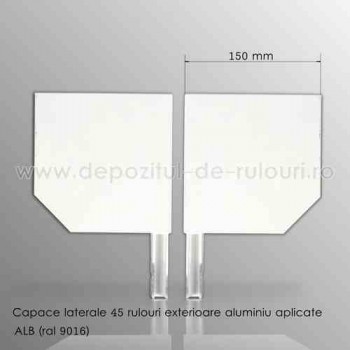 Capace laterale 45 grade pentru rulouri exterioare aluminiu aplicate 150 alb