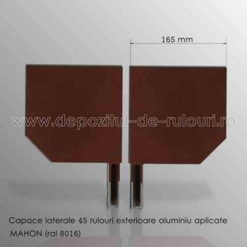 Capace laterale 45 grade pentru rulouri exterioare aluminiu aplicate 165 mahon 8016