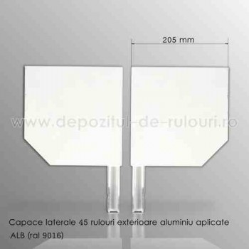 Capace laterale 45 grade pentru rulouri exterioare aluminiu aplicate 205 alb