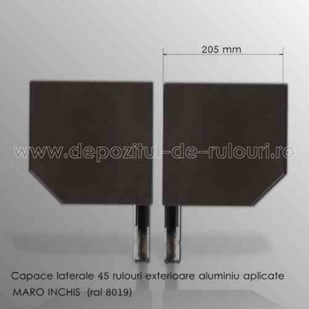 Capace laterale 45 grade pentru rulouri exterioare aluminiu aplicate 205 maro inchis
