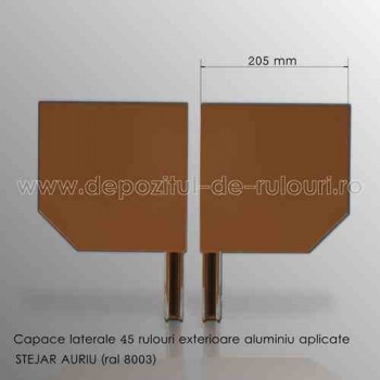 Capace laterale 45 grade pentru rulouri exterioare aluminiu aplicate 205 stejar auriu 8003