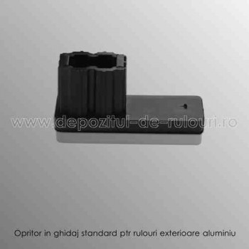 Opritor negru in ghidaje standard pentru rulouri aplicate aluminiu