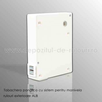 Tabachera panglica cu manivela pentru rulouri exterioare aluminiu alb
