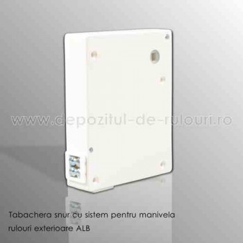 Tabachera snur cu manivela pentru rulouri exterioare aluminiu alb